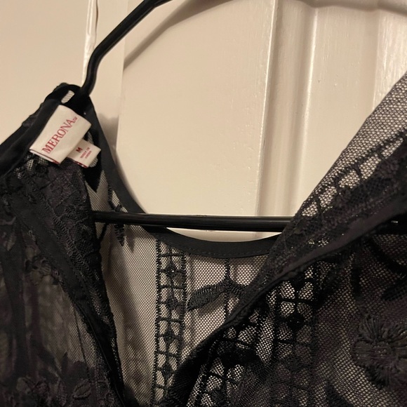Merona Black Lace Blouse-NWOT - Picture 2 of 5